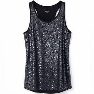Lane Bryant Silver Sequin Racerback Tank Top | Plus Size 18/20 ✨